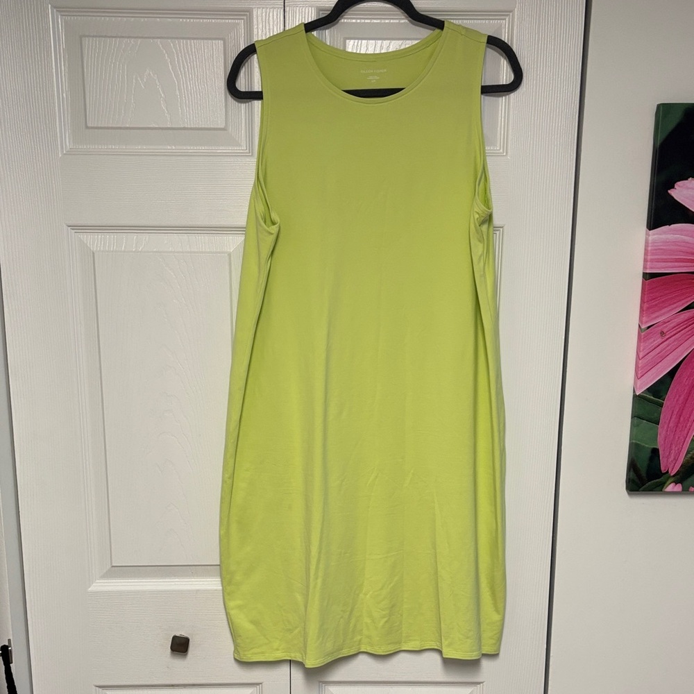 Eileen Fisher Vibrant Green Sleeveless Mini Dress
